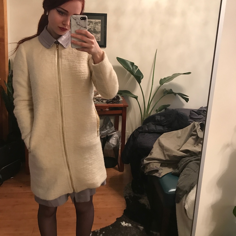 Beautiful White Zara Coat/Jacket